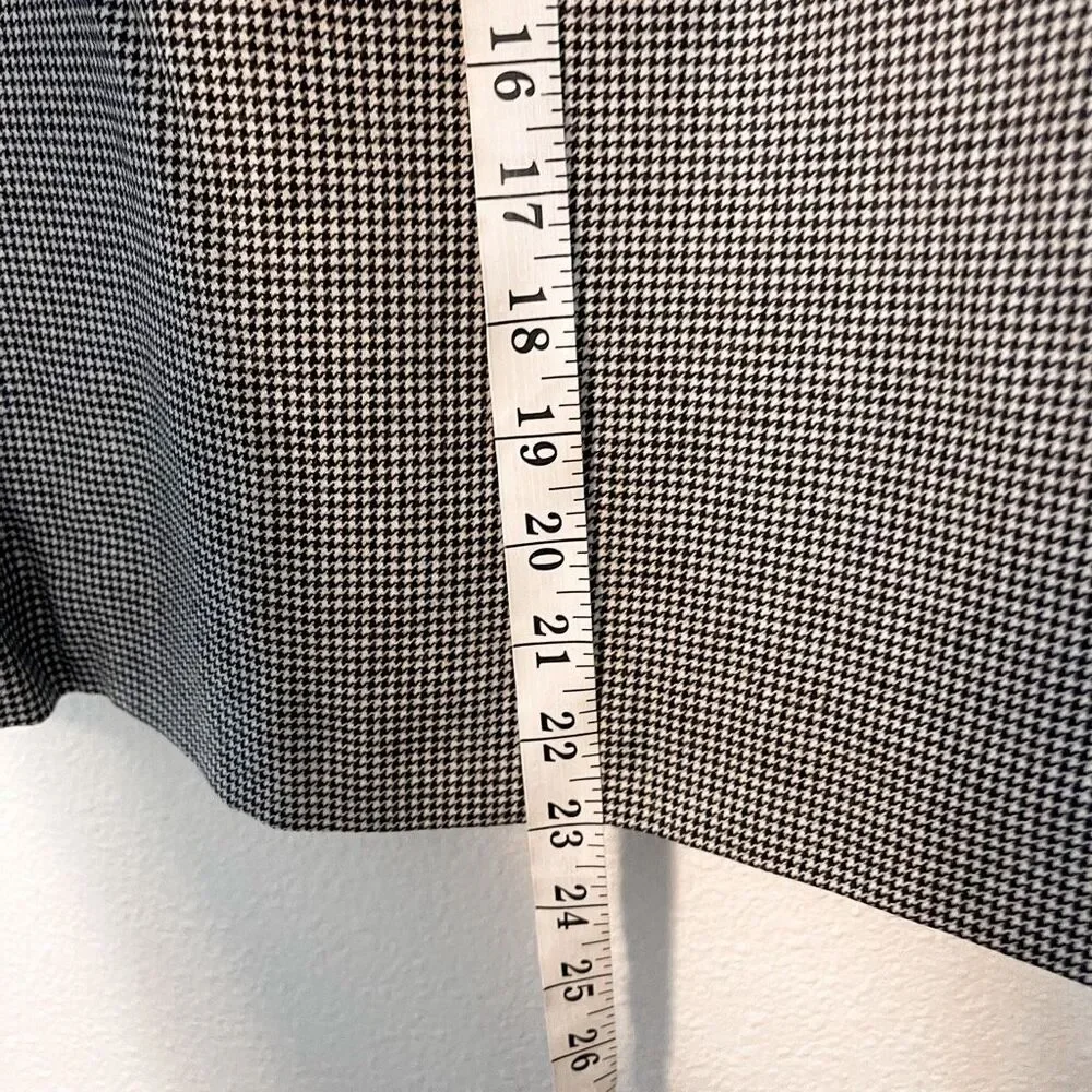 Vintage Houndstooth Knee Length Wool‎ Skirt Size 14